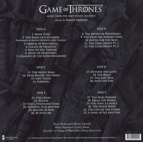 Game Of Thrones Game Of Thrones  [Season 8] 3-LP vinyl record set (Triple LP Album) UK QJU3LGA856859