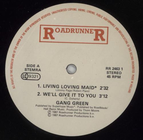 Gang Green Living Loving Maid 12" vinyl single (12 inch record / Maxi-single) Dutch GKY12LI590391