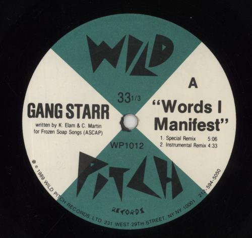 Gang Starr Words I Manifest 12" vinyl single (12 inch record / Maxi-single) US G-S12WO855108