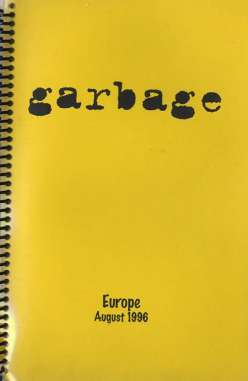Garbage 1996 Tour - Europe Itinerary UK GBGITTO462998