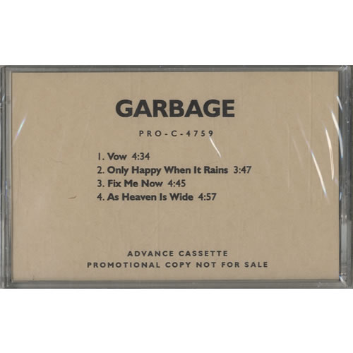 Garbage Garbage - Sealed cassette single US GBGCSGA520646