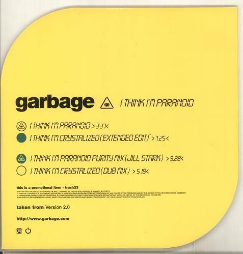 Garbage I Think I'm Paranoid 12" vinyl single (12 inch record / Maxi-single) UK GBG12IT118558