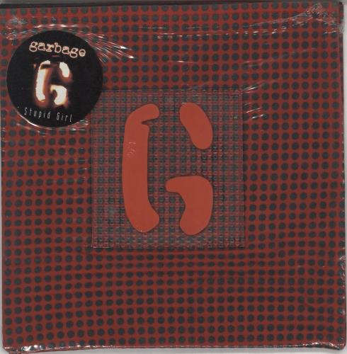 Garbage Stupid Girl - Red Fabric Sleeve - Opened shrink 7" vinyl single (7 inch record / 45) UK GBG07ST716604
