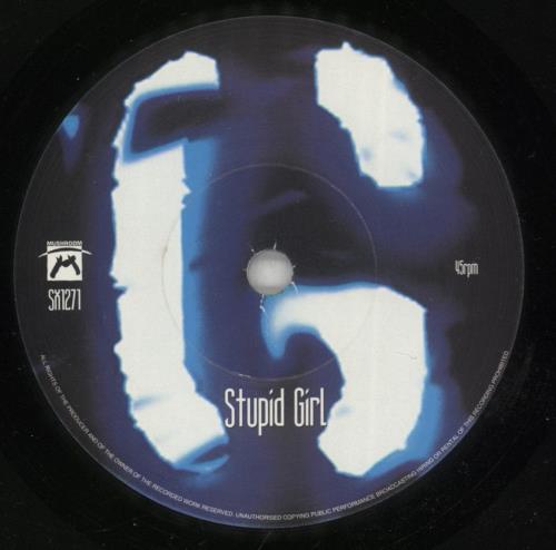 Garbage Stupid Girl - Red Fabric Sleeve 7" vinyl single (7 inch record / 45) UK GBG07ST243905