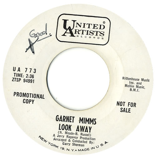 Garnet Mimms Look Away 7" vinyl single (7 inch record / 45) US 6GM07LO575990