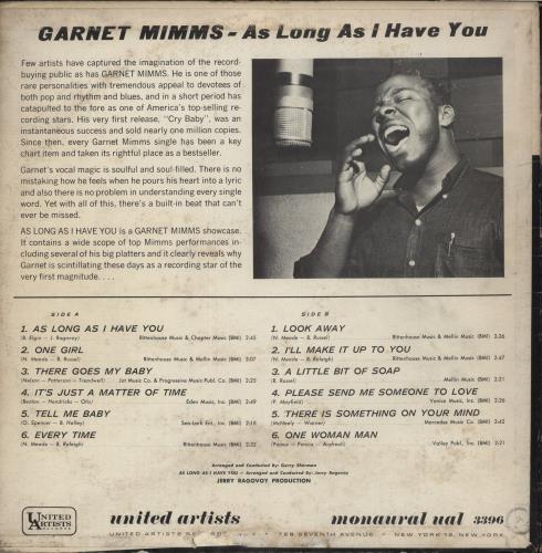 Garnet Mimms Warm And Soulful - 1st vinyl LP album (LP record) US 6GMLPWA891843