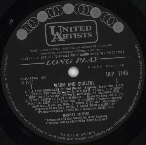 Garnet Mimms Warm And Soulful - Mono vinyl LP album (LP record) UK 6GMLPWA659955