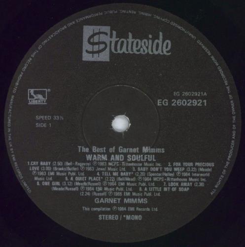 Garnet Mimms Warm And Soulful: The Best Of Garnet Mimms - shrink vinyl LP album (LP record) UK 6GMLPWA828892