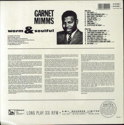 Garnet Mimms Warm And Soulful: The Best Of Garnet Mimms - shrink vinyl LP album (LP record) UK 6GMLPWA828892