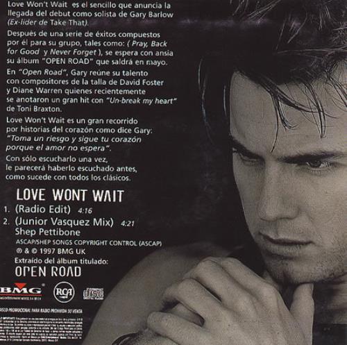 Gary Barlow Love Wont Wait CD single (CD5 / 5") Mexican GBLC5LO201697