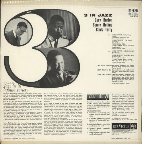 Gary Burton 3 In Jazz vinyl LP album (LP record) UK GB5LPIN881797