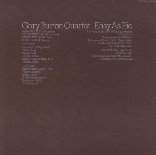 Gary Burton Easy As Pie vinyl LP album (LP record) German GB5LPEA319088