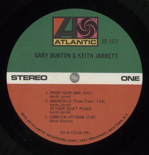 Gary Burton Gary Burton & Keith Jarrett - VG vinyl LP album (LP record) US GB5LPGA880736