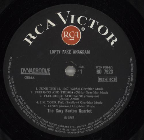 Gary Burton Lofty Fake Anagram vinyl LP album (LP record) UK GB5LPLO877681