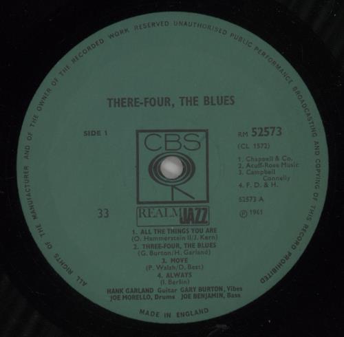 Gary Burton Three-Four The Blues vinyl LP album (LP record) UK GB5LPTH879374