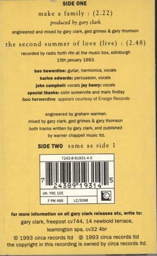 Gary Clark Make A Family cassette single UK GRKCSMA218475