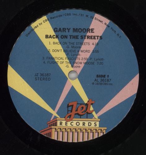 Gary Moore Back On The Streets vinyl LP album (LP record) UK MOOLPBA865350