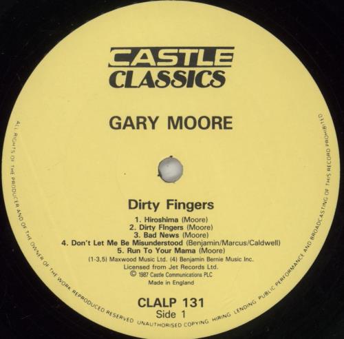 Gary Moore Dirty Fingers vinyl LP album (LP record) UK MOOLPDI574073