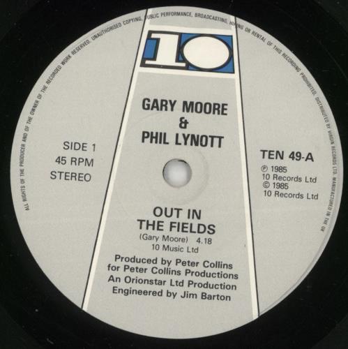 Gary Moore Out In The Fields 7" vinyl single (7 inch record / 45) UK MOO07OU67129