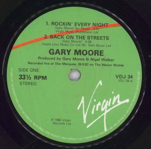 Gary Moore Rockin' Every Night 7" vinyl single (7 inch record / 45) UK MOO07RO107577