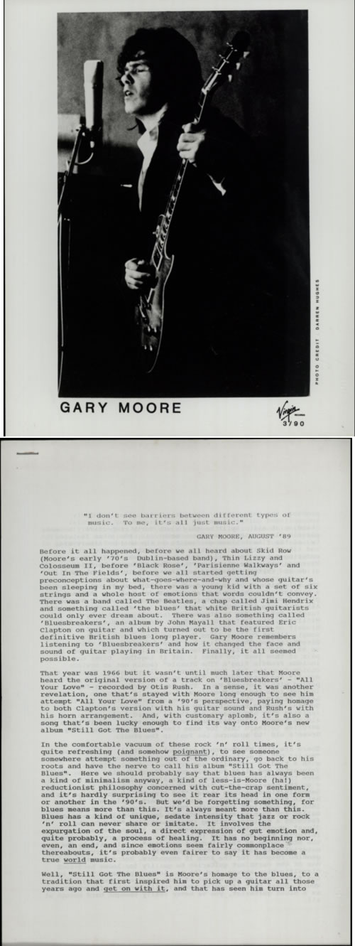 Gary Moore Still Got The Blues media press pack UK MOOPPST590937