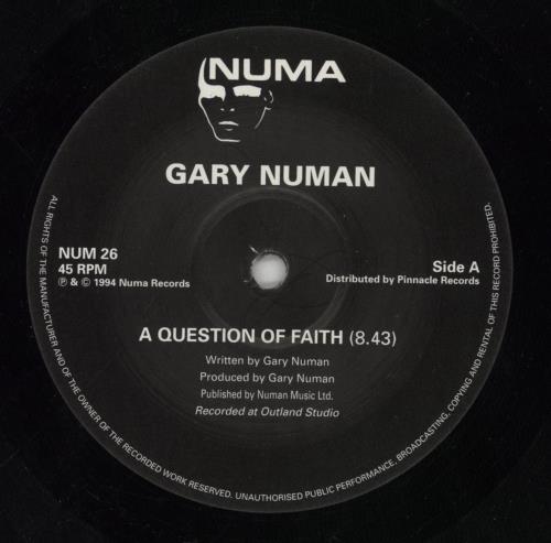 Gary Numan A Question Of Faith - Store Price stickered 12" vinyl single (12 inch record / Maxi-single) UK NUM12AQ849553
