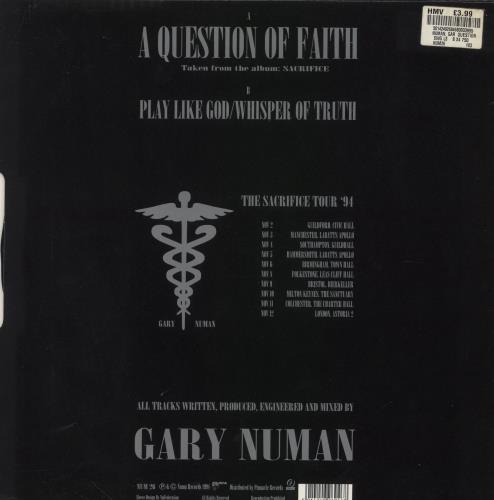 Gary Numan A Question Of Faith - Store Price stickered 12" vinyl single (12 inch record / Maxi-single) UK NUM12AQ849553