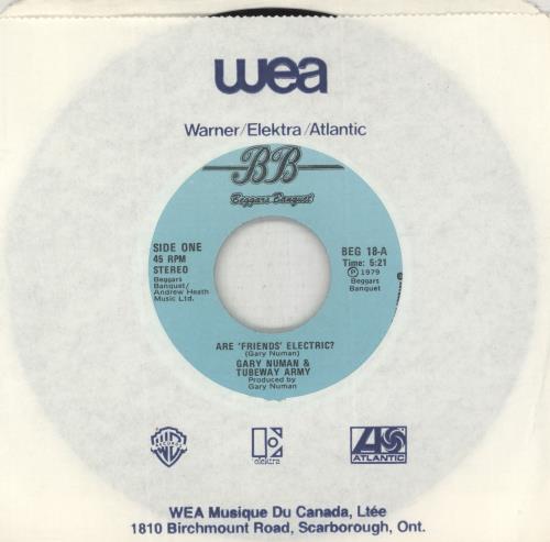 Gary Numan Are Friends Electric? 7" vinyl single (7 inch record / 45) Canadian NUM07AR849429