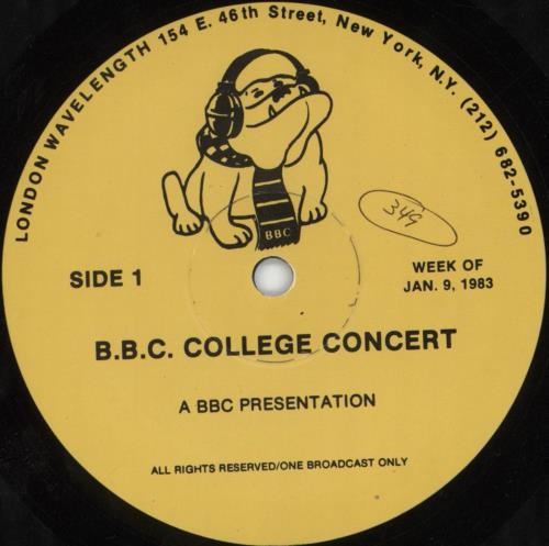 Gary Numan BBC College Concert Special #16 vinyl LP album (LP record) US NUMLPBB807878