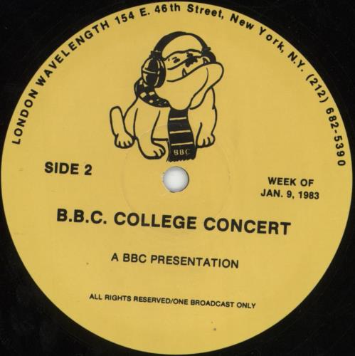 Gary Numan BBC College Concert Special #16 vinyl LP album (LP record) US NUMLPBB807878
