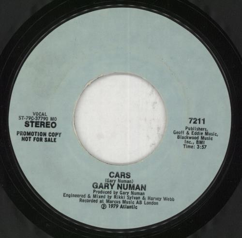 Gary Numan Cars - EX 7" vinyl single (7 inch record / 45) US NUM07CA850196