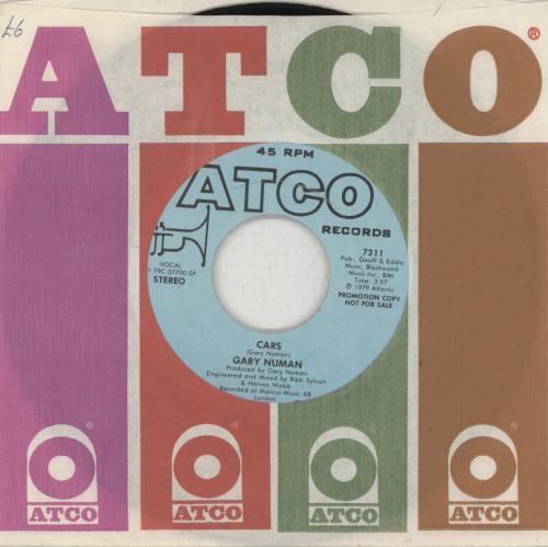 Gary Numan Cars 7" vinyl single (7 inch record / 45) US NUM07CA105688