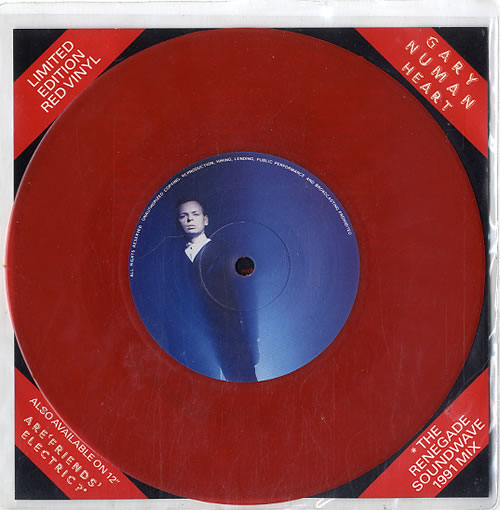 Gary Numan Heart - Red Vinyl 7" vinyl single (7 inch record / 45) UK NUM07HE07355