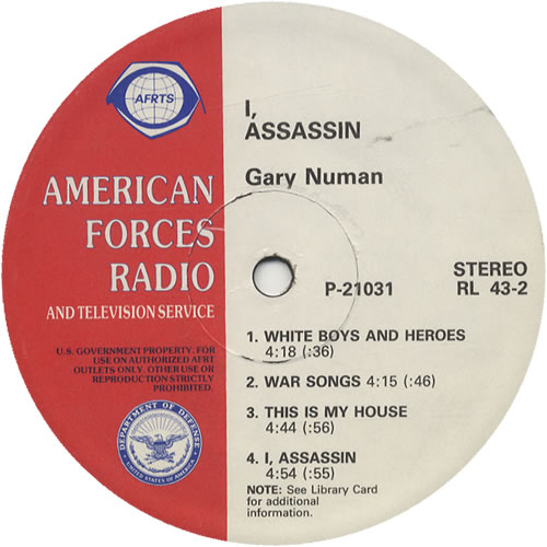 Gary Numan I, Assassin vinyl LP album (LP record) US NUMLPIA514075