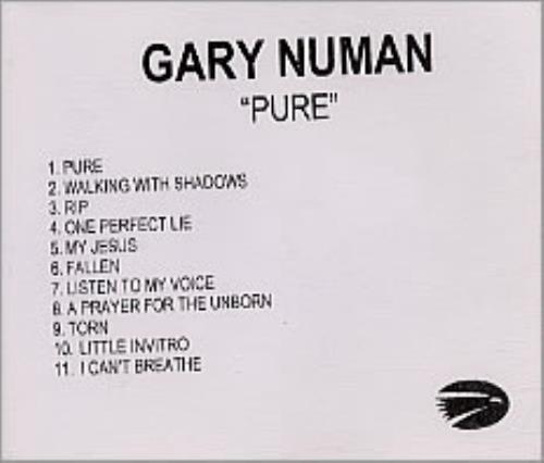 Gary Numan Pure CD-R acetate UK NUMCRPU191515