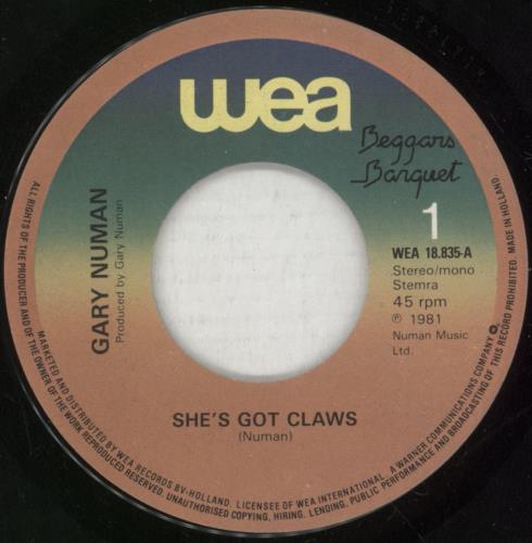 Gary Numan She's Got Claws 7" vinyl single (7 inch record / 45) Dutch NUM07SH818591