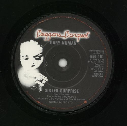Gary Numan Sister Surprise 7" vinyl single (7 inch record / 45) UK NUM07SI226319