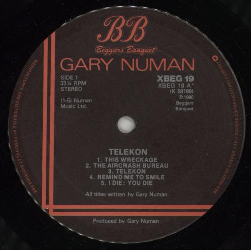 Gary Numan Telekon vinyl LP album (LP record) Canadian NUMLPTE860469