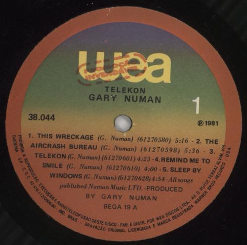 Gary Numan Telekon vinyl LP album (LP record) Brazilian NUMLPTE860473