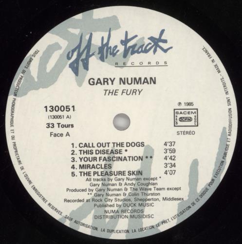 Gary Numan The Fury vinyl LP album (LP record) French NUMLPTH860435