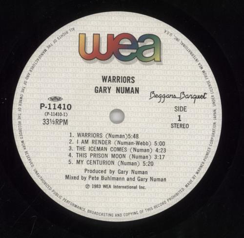 Gary Numan Warriors vinyl LP album (LP record) Japanese NUMLPWA123704