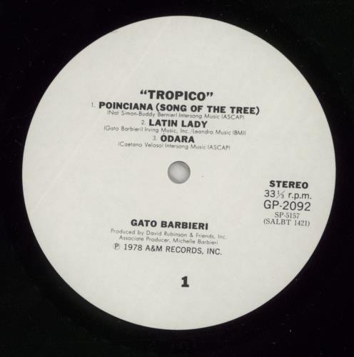 Gato Barbieri Tropico vinyl LP album (LP record) Japanese GB6LPTR883961