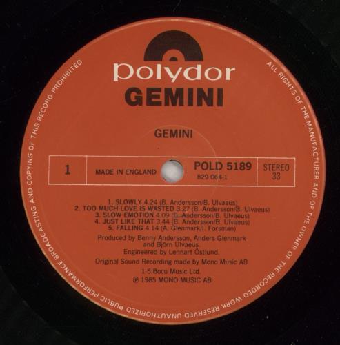 Gemini Gemini vinyl LP album (LP record) UK GEMLPGE113508