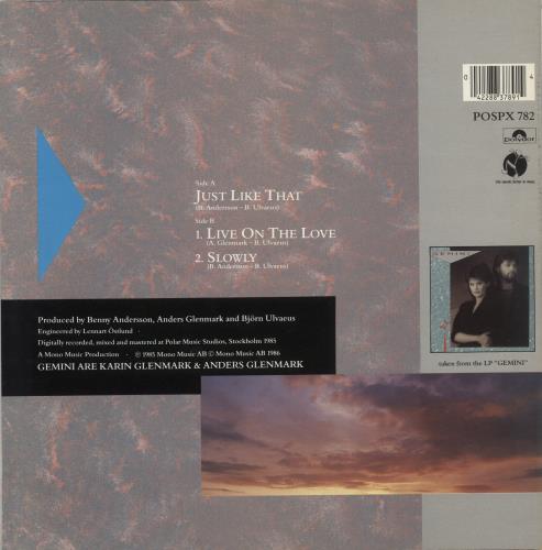 Gemini Just Like That 12" vinyl single (12 inch record / Maxi-single) UK GEM12JU125144