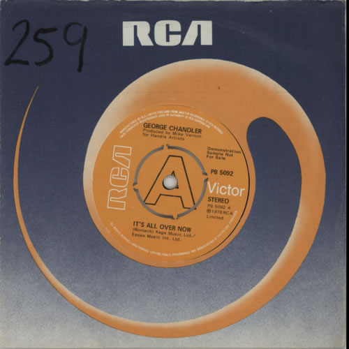 Gene Chandler It's All Over Now 7" vinyl single (7 inch record / 45) UK G.C07IT600515