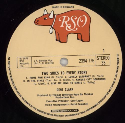 Gene Clark Two Sides To Every Story vinyl LP album (LP record) UK GNELPTW161214