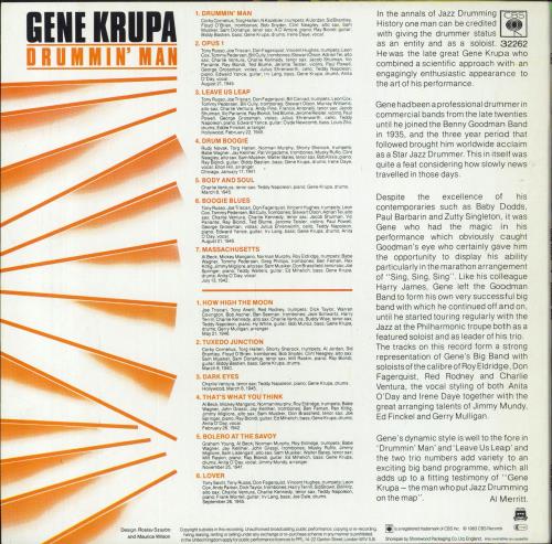 Gene Krupa Drummin' Man vinyl LP album (LP record) UK GEKLPDR548136