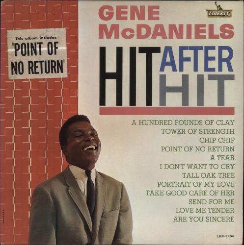 Gene McDaniels Hit After Hit vinyl LP album (LP record) US GN4LPHI883318