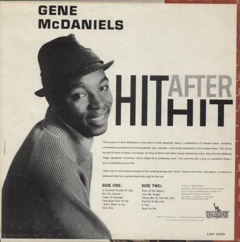 Gene McDaniels Hit After Hit vinyl LP album (LP record) US GN4LPHI883318
