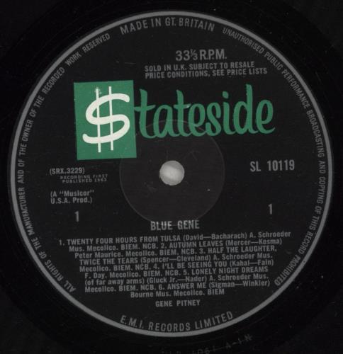 Gene Pitney Blue Gene vinyl LP album (LP record) UK GPTLPBL880359
